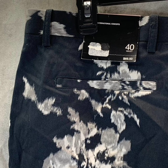 INC International Concepts Men's Deep Black Slim-Fit Floral Suit Pants SZ 40 - Picture 5 of 11